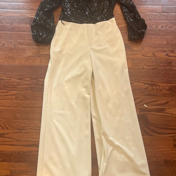 Ralph Lauren Sequin Crepe Wide Leg Jumpsuit, Size 6 - Picture 5 of 14